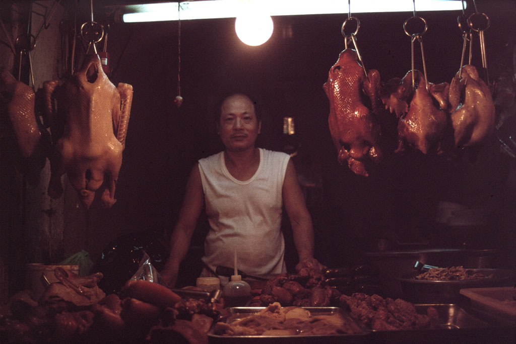 Slaughtered poultry at a market