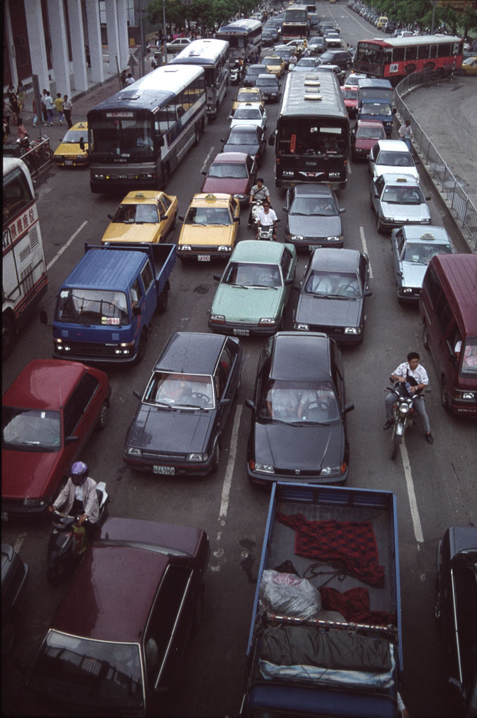 Heftig trafik i Taipei